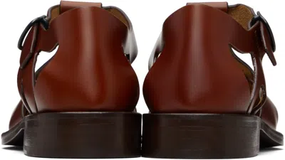 Hereu Light Brown Leather Fishing Shoes With Adjustable Strap In Brown