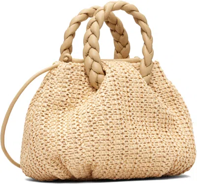 Hereu Bombon Medium Raffia Top Handle Bag In Brown