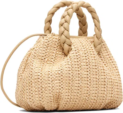 Hereu Bombon Medium Raffia Top Handle Bag In Brown