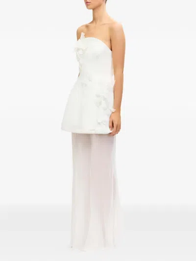 Acler Culloden Butterfly Strapless Maxi Dress In White