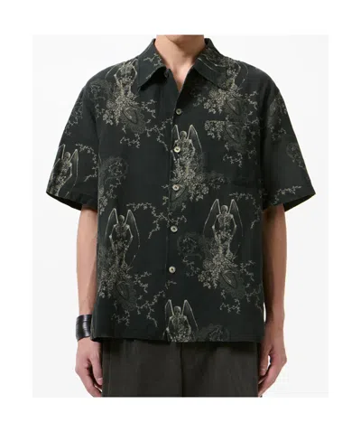 Our Legacy Mens Death Paisley Print Graphic-print Short-sleeve Cotton And Linen Shirt In Multi