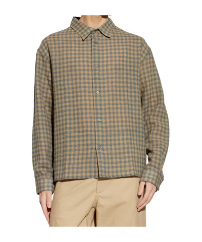 Frame Checked Buttoned-up Shirt In Brown