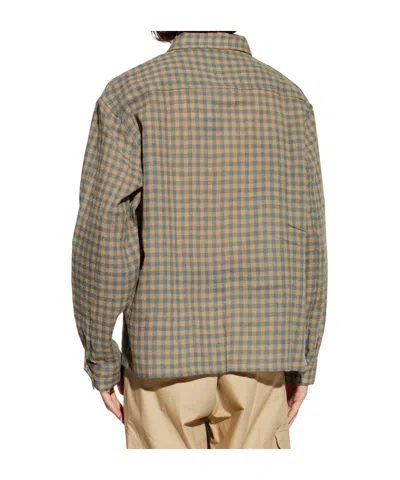 Frame Checked Buttoned-up Shirt In Brown