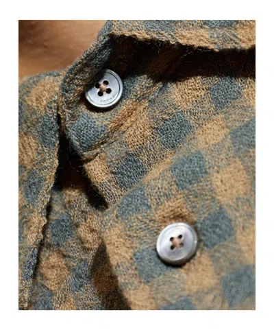 Frame Checked Buttoned-up Shirt In Brown