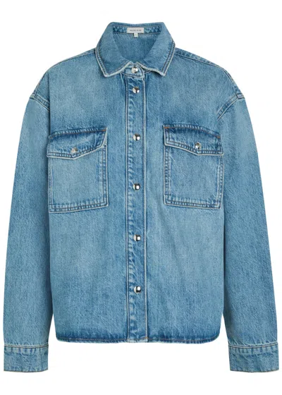 Anine Bing Womens Baltic Blue Paxton Oversized Denim Shirt