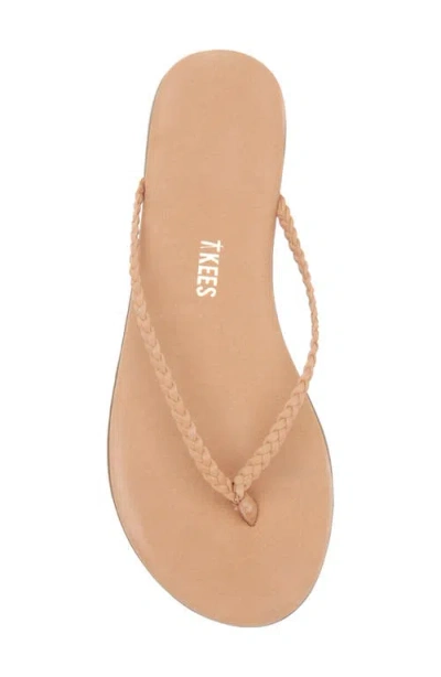 Tkees Foundations Matte Leather Flip-flops In Neutral