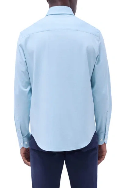 Bugatchi Devon Micro Houndstooth Ooohcotton® Button-up Shirt In Blue