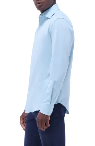 Bugatchi Devon Micro Houndstooth Ooohcotton® Button-up Shirt In Blue