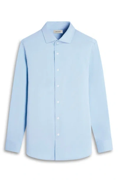 Bugatchi Devon Micro Houndstooth Ooohcotton® Button-up Shirt In Blue