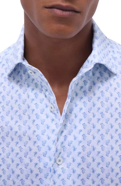 Bugatchi Devon Ooohcotton® Paisley Button-up Shirt In Blue