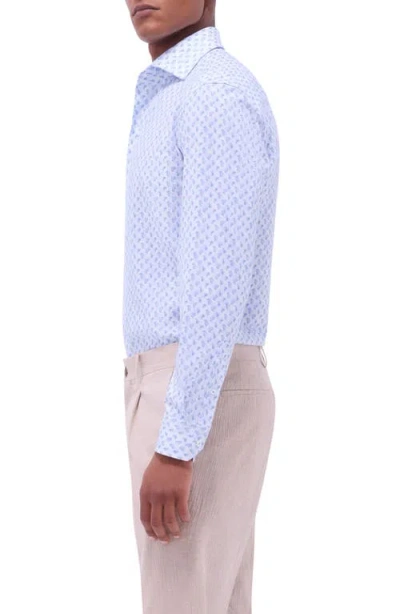 Bugatchi Devon Ooohcotton® Paisley Button-up Shirt In Blue