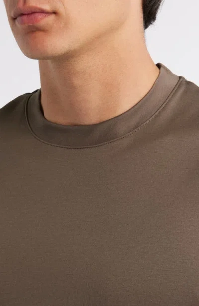 Aurélien Aur1 Solid Cotton T-shirt In Brown