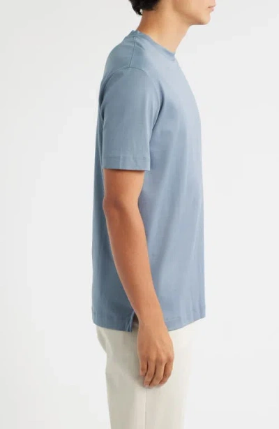 Aurélien Aur1 Solid Cotton T-shirt In Blue
