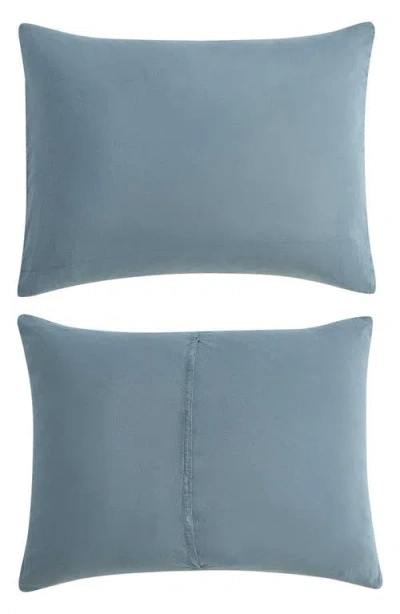 Kenneth Cole Solid Microfiber 5-piece Reversible Comforter Set In Blue