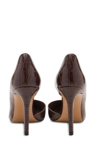 Mango Faux Croc Heeled Stiletto In Animal Print