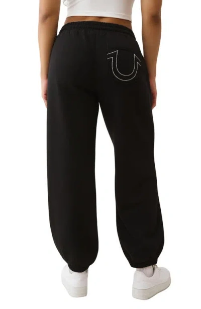True Religion Studded Carpenter Boyfriend Joggers In Black