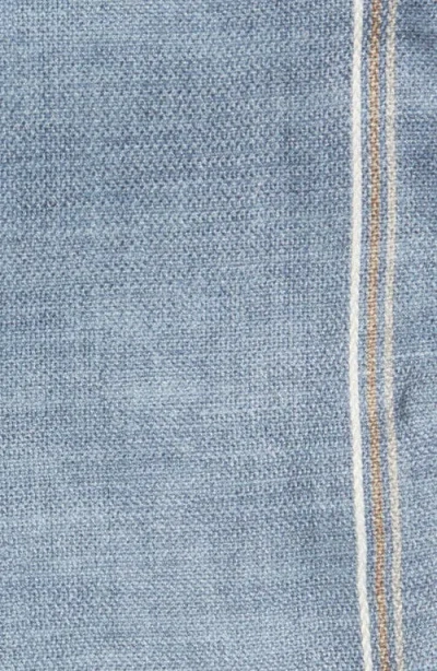 Jack Victor Crestwool Solid & Houndstooth Check Reversible Silk Pocket Square In Blue