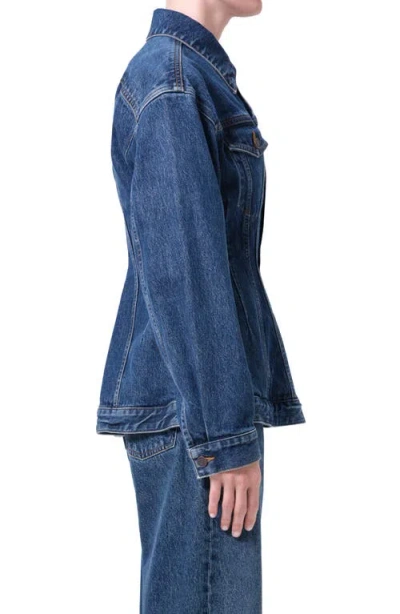 Agolde Myra Structured Denim Jacket In Blue