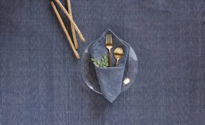 Sustainable Threads Timeless Ikat Tablecloth In Blue