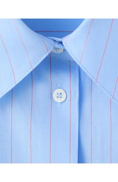 Mango Stripe Poplin Button-up Shirt In Blue