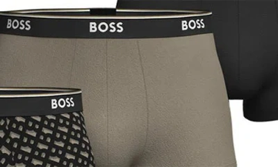 Hugo Boss Boss Assorted 3-pack Stretch Cotton Trunks In Black