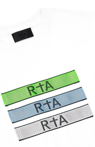Rta Lawrence Glitch Logo Long Sleeve T-shirt In White