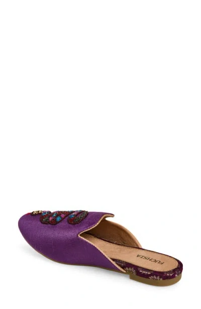 Fuchsia Embroidered Serpent Pointed Toe Mule In Multi