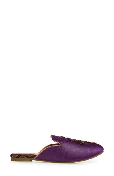 Fuchsia Embroidered Serpent Pointed Toe Mule In Multi