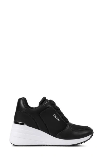 Dkny Kalindi Wedge Sneaker In Black