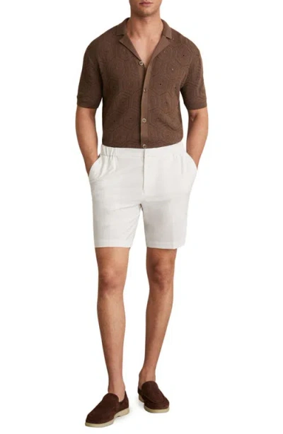 Reiss Drawstring Slim Fit Chino Shorts In White