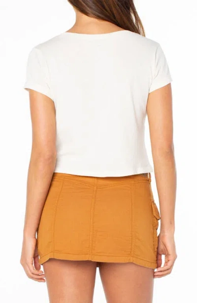 Roxy In Bloom Crop Cotton Graphic T-shirt In White
