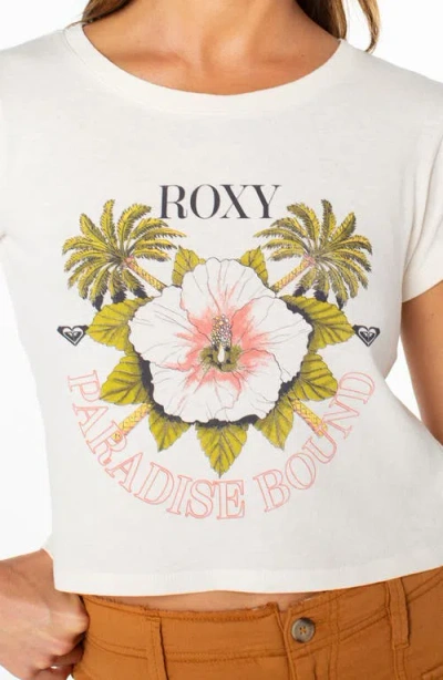 Roxy In Bloom Crop Cotton Graphic T-shirt In White