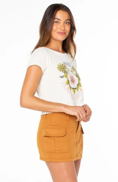 Roxy In Bloom Crop Cotton Graphic T-shirt In White