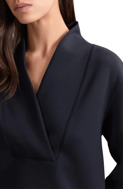 Reiss Womens Navy Annabel Shawl-neck Long-sleeve Jersey Top In Multi