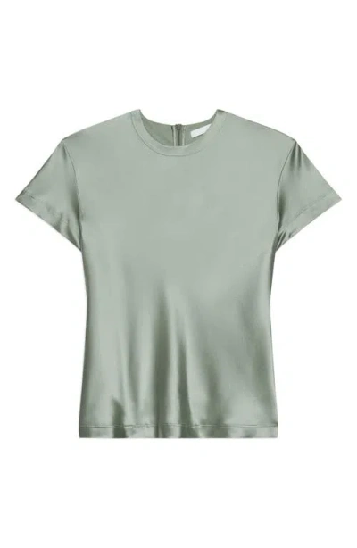Helmut Lang Silk Satin Top In Green