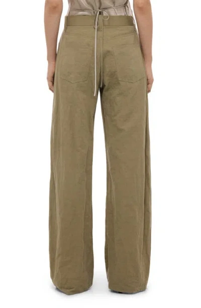 Helmut Lang Cotton Blend Bootcut Pants In Brown