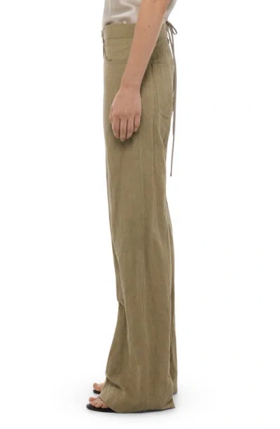 Helmut Lang Cotton Blend Bootcut Pants In Brown