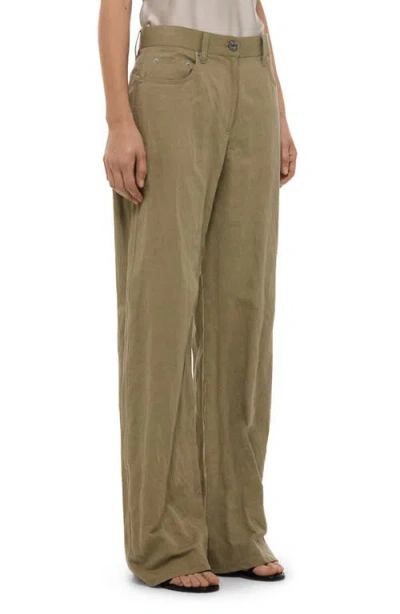 Helmut Lang Cotton Blend Bootcut Pants In Brown