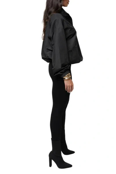 Jluxlabel Oversized Funnel Jacket In Black