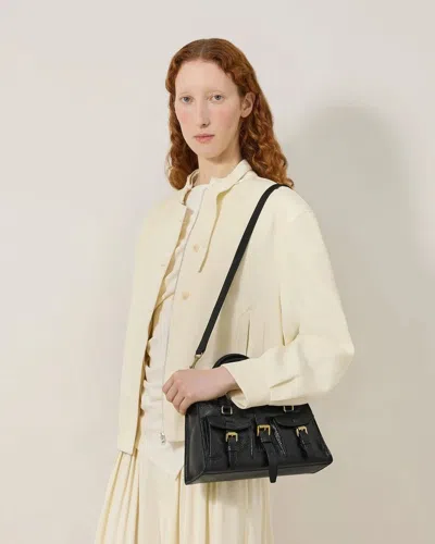 Mulberry Small Roxanne High Shine Leather Crossbody Bag In Black