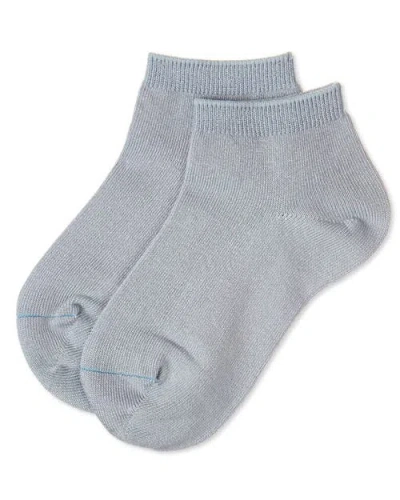 Memoi Basic Silky-soft Gauge Ankle Sock In Blue
