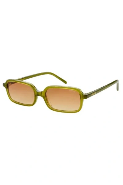 Freyrs Eyewear Miki Rectangular Sunglasses In Green