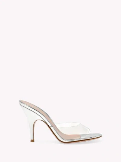Gianvito Rossi Sofia Metallic Transparent-strap Mules In Transparent
