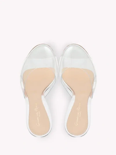 Gianvito Rossi Sofia Metallic Transparent-strap Mules In Transparent