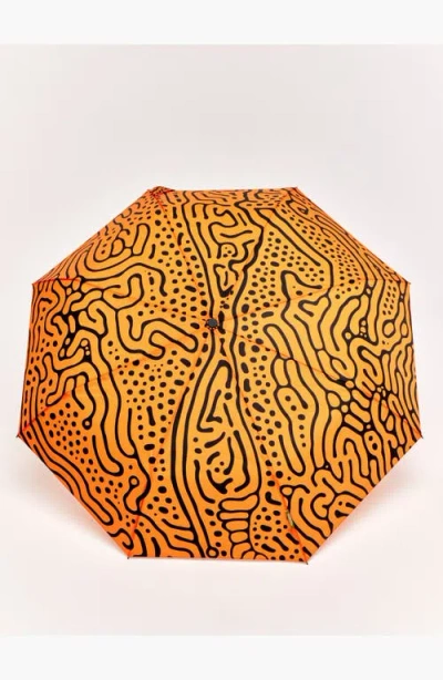 Original Duckhead Compact Umbrella With Automatic Open-close Function In Orange