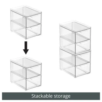 Mdesign 2-drawer Stackable Organizer In Transparent
