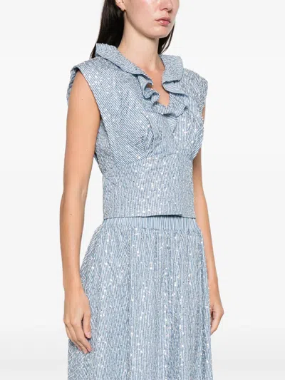 Sandro Iseo Sequin Crop Top In Brown