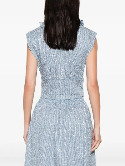 Sandro Iseo Sequin Crop Top In Brown