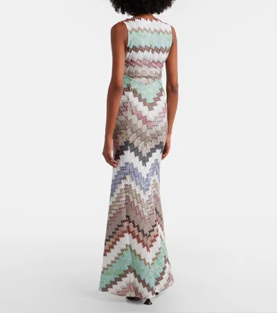 Missoni Striped Metallic Crochet-knit Maxi Dress In Multi