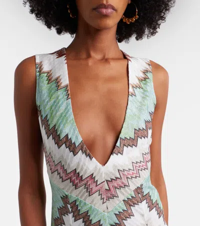 Missoni Striped Metallic Crochet-knit Maxi Dress In Multi